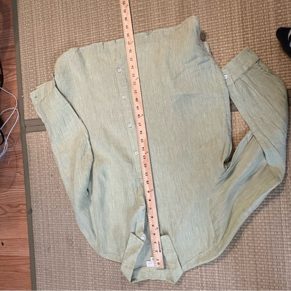 J. Jill Sage Green Button-Down Shirt M - Picture 9 of 9